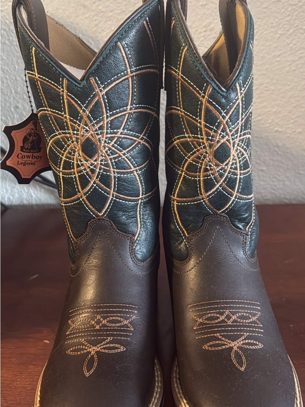 Youth Brown Western Boots with Black Shaft